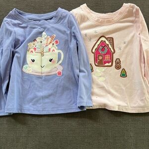 Cat & Jack Long Sleeve Tees - Purple and Pink